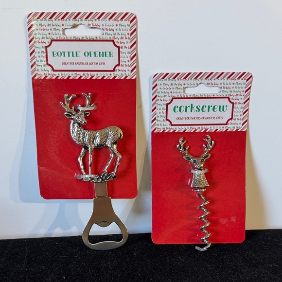 Other - Silver Deer Bottle Opener and Corkscrew Set